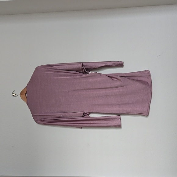 Zara Mauve Pink Slinky Ruched Bodycon Dress Mini with Dolman Sleeves Size S - Picture 5 of 13